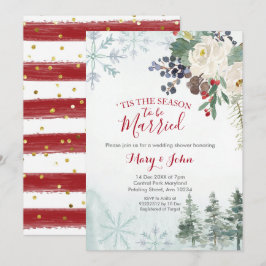 Winter Floral Wedding Kaart