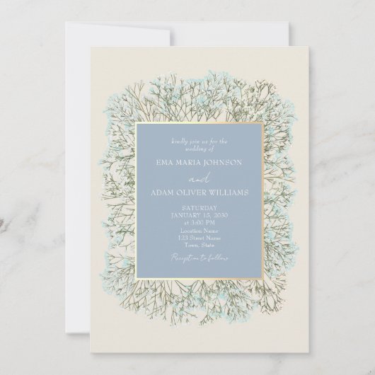 Winter Floral Wedding Kaart (Voorkant)