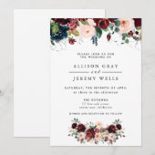 Winter Floral Wedding Kaart (Voorkant / Achterkant)