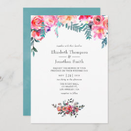 Winter Floral Wedding Kaart