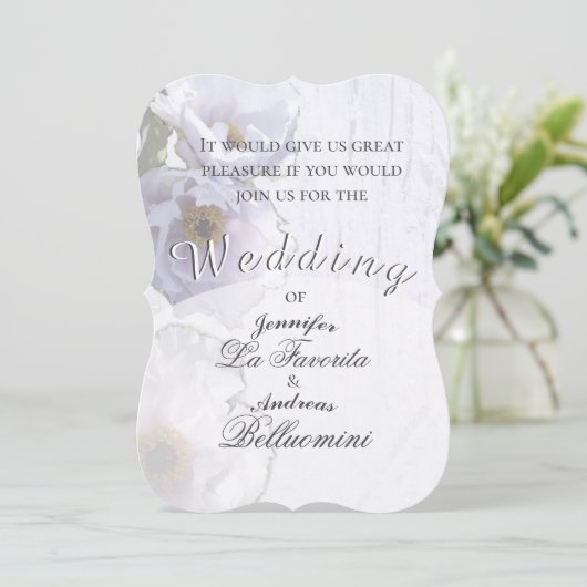 Winter Floral Wedding Kaart (Staand voorkant)