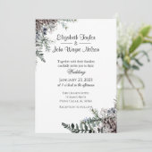 Winter Floral Wedding Kaart (Staand voorkant)