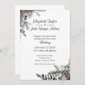 Winter Floral Wedding Kaart (Voorkant / Achterkant)