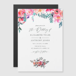 Winter Floral Wedding Magnetische Uitnodiging