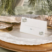 Winter Floral Wedding Place Card Plaatskaartje
