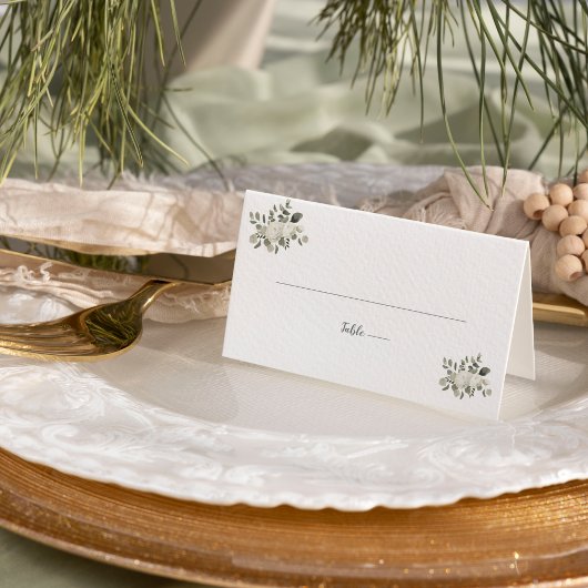 Winter Floral Wedding Place Card Plaatskaartje