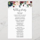Winter Floral Wedding Programme Flyer (Achterkant)