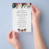 Winter Floral Wedding Programme Flyer (Hand)