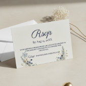Winter Floral Wedding RSVP Card
