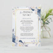 Winter Floral Wedding Welkomstbrief & reisschema Kaart (Staand voorkant)