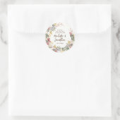 Winter Floral Wreath Inspirerend Quote Weddenschap Ronde Sticker (Tas)