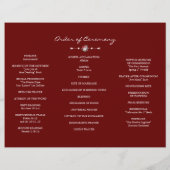 Winter Floral Wreath Tri+Fold Wedding Programme Flyer (Achterkant)