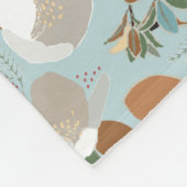 Winter Florals Blue Gray Fleece Deken (Hoek)