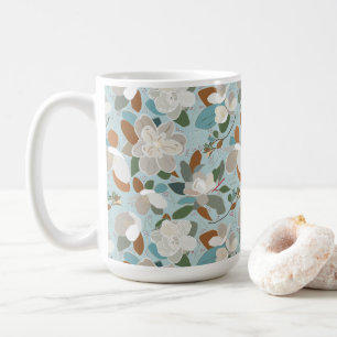 Winter Florals Blue Gray Koffiemok