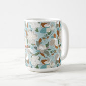 Winter Florals Blue Gray Koffiemok (Voorkant rechts)