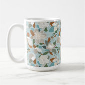 Winter Florals Blue Gray Koffiemok (Links)