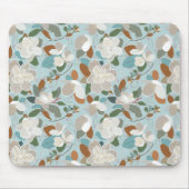 Winter Florals Blue Gray Muismat (Voorkant)