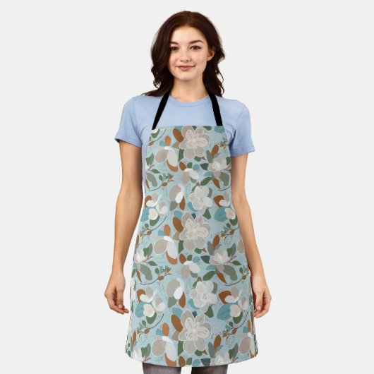 Winter Florals Blue Gray Schort (Gedragen)