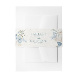 Winter Florals Cotswold Romantic Wedding Uitnodigingen Wikkel