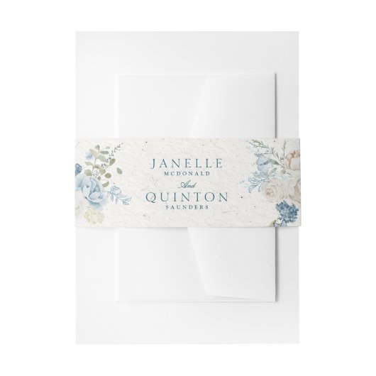 Winter Florals Cotswold Romantic Wedding Uitnodigingen Wikkel (Voorkant Voorbeeld)