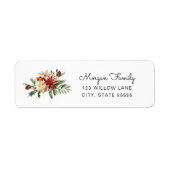 Winter Florals en Greenery Return Address Etiket (Voorkant)