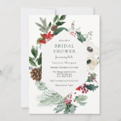 Winter Florals en Greenery Vrijgezellenfeest Kaart (Voorkant)