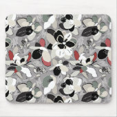 Winter Florals Grey Black Muismat (Voorkant)