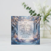 Winter Florals in Frosted Pines Wedding Kaart (Staand voorkant)