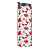 Winter Florals Poppies en Berries Monogram Thermosbeker (Geroteerd rechts)