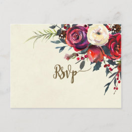 Winter Florals Wedding RSVP briefkaart