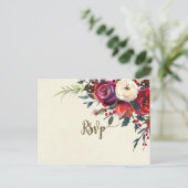Winter Florals Wedding RSVP briefkaart (Staand voorkant)