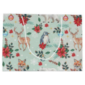 Winter Florest Dieren Kerstpatroon Groot Cadeauzakje (Achterkant)
