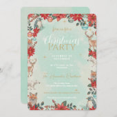 Winter Florest Dieren Kerstpatroon Kaart (Voorkant / Achterkant)