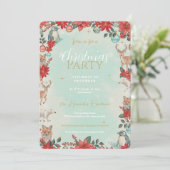 Winter Florest Dieren Kerstpatroon Kaart (Staand voorkant)