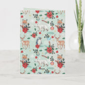 Winter Florest Dieren Kerstpatroon Kaart (Achterkant)
