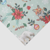 Winter Florest Dieren Kerstpatroon Tissuepapier (Detail)