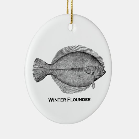 Winter Flounder Keramisch Ornament (Rechts)
