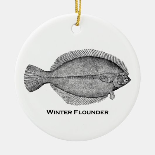 Winter Flounder Keramisch Ornament (Voorkant)