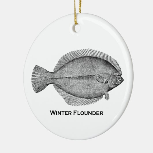 Winter Flounder Keramisch Ornament (Links)