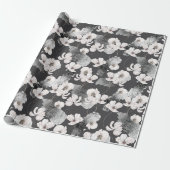 Winter Flower Botanical Christmas Cadeaupapier (Uitgerold)