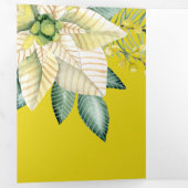 Winter Flower Peace and Joy Elegant Kerstmis Drieluik Wenskaart (Binnenzijde eerst)