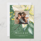 Winter Flower Peace and Joy Elegant Kerstmis Kaart (Voorkant)