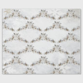 Winter Flower Pinecones Holiday Cadeaupapier (Vlak)