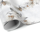 Winter Flower Pinecones Holiday Cadeaupapier (Rol Hoek)