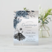  Winter Flowers Ballerina Silver Quinceanera Kaart (Staand voorkant)