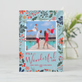 Winter Flowers Feestdagenkaart (Staand voorkant)