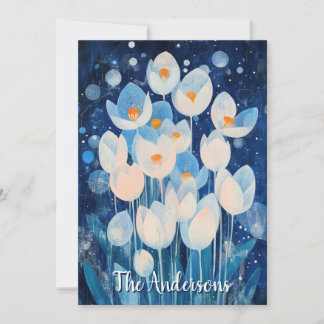 Winter Flowers Feestdagenkaart