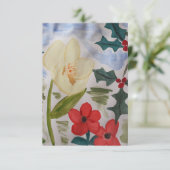 Winter Flowers & Holly Flat Kaart (Staand voorkant)