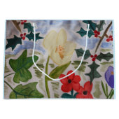 Winter Flowers & Holly Groot Cadeauzakje (Voorkant)