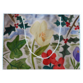Winter Flowers & Holly Groot Cadeauzakje (Achterkant)